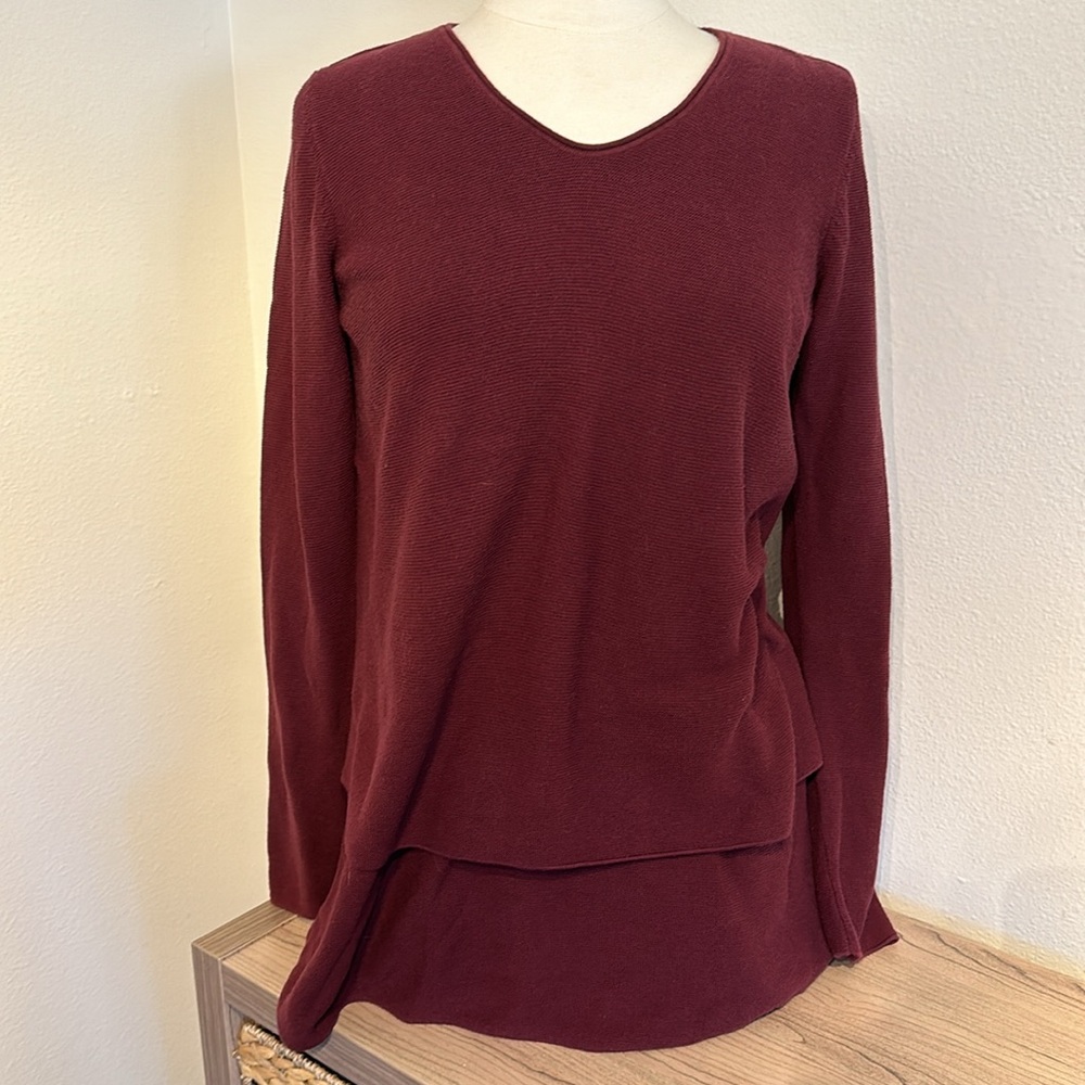 J.Jill maroon tunic cotton modal blend